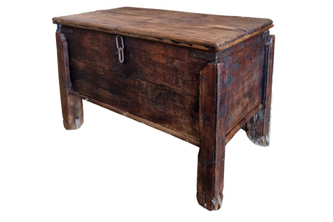 BAULE TEAK ANTICO C/RUOTE