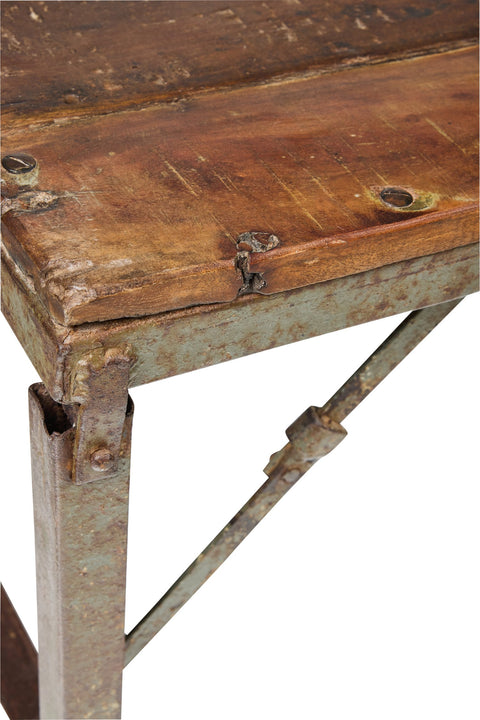 TAVOLINO PIEGHEVOLE FERRO E LEGNO DI RECUPERO