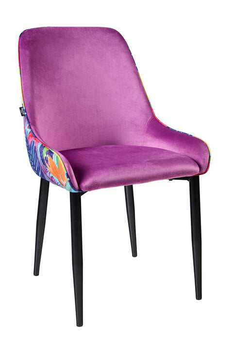 FLOWER - SEDIA AUBERGINE CON RETRO FANTASIA FLOREALE