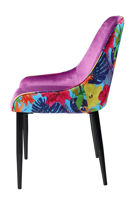 FLOWER - SEDIA AUBERGINE CON RETRO FANTASIA FLOREALE