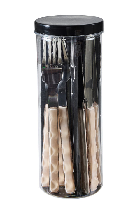 SIBILLA - POSATE SET 1/6 MANICO BEIGE