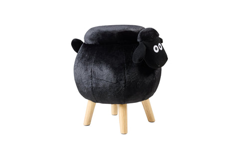 POUFFOTTO - POUF PECORA NERA IMBOTTITO CON CONTENITORE