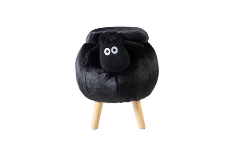 POUFFOTTO - POUF PECORA NERA IMBOTTITO CON CONTENITORE