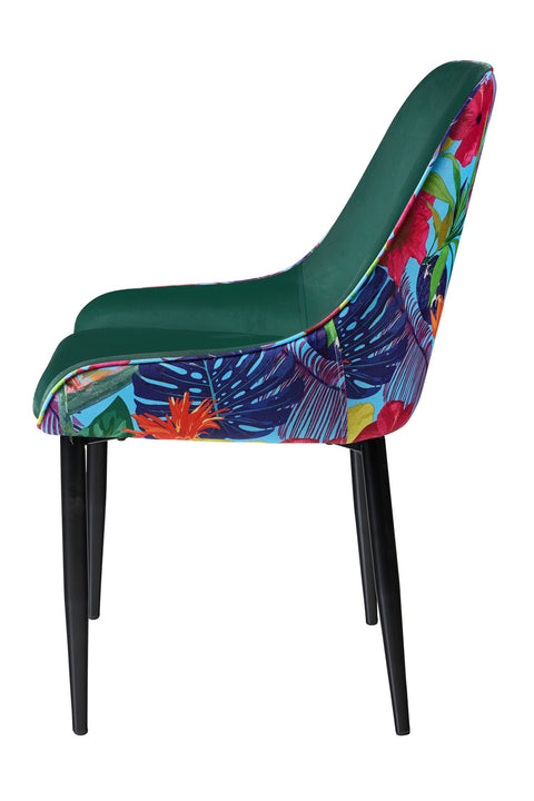 FLOWER - SEDIA VERDE CON RETRO FANTASIA FLOREALE