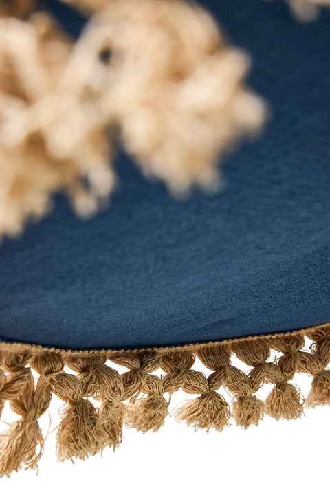 SIVIGLIA - LAMPADARIO BLU CON FRANGIA BEIGE