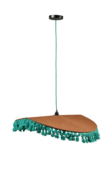 SIVIGLIA - LAMPADARIO MARRONE CON FRANGIA VERDE