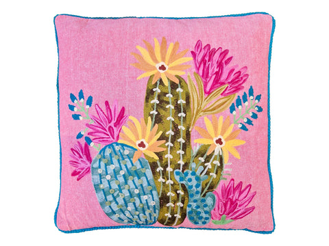ZANZIBAR - CUSCINO CACTUS FONDO ROSA