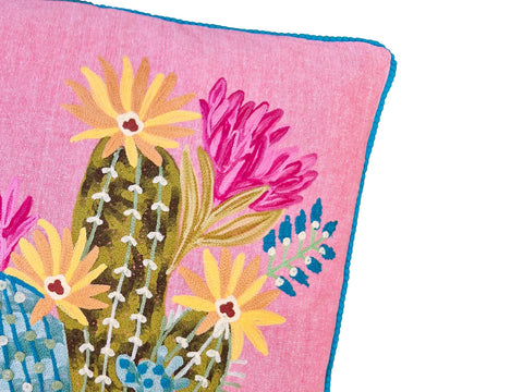 ZANZIBAR - CUSCINO CACTUS FONDO ROSA