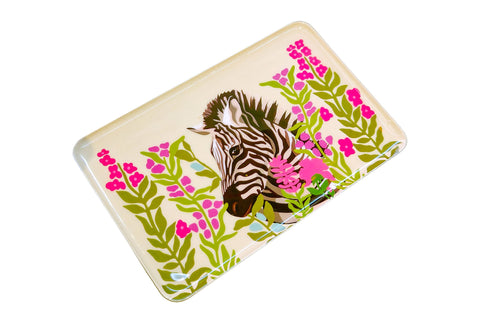 ZANZIBAR - VASSOIETTO ZEBRA CON FIORI IN METALLO
