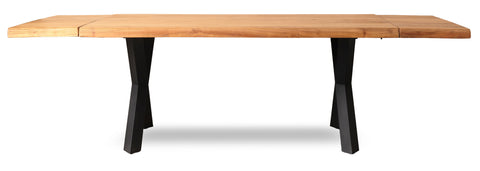 FARLEY - TAVOLO PRANZO ACACIA GAMBRE METALLO CON PROLUNGHE