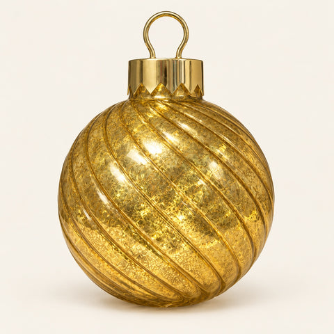 JINGLE - PALLA NATALE VETRO ORO CON LUCI LED
