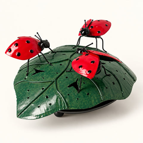 FOGLIA CON TRE COCCINELLE PORTA ZAMPIRONE