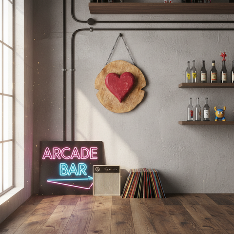 Decor parete Tchaou simbolo cuori in ambiente