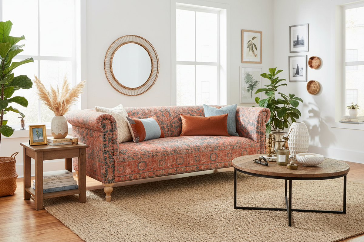 Alexander - 3-Seater Sofa Vermilion Shade