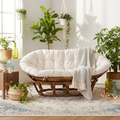 Divano papasan rattan in ambiente bohemian