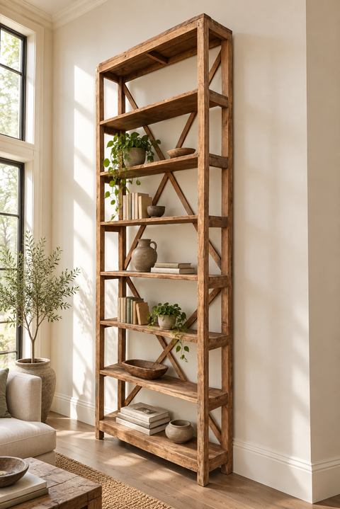 LIBRERIA 8 PIANI TEAK ORIGINALE — ambientazione