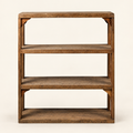 SCAFFALE 4 RIPIANI LEGNO RICICLATO — fondo avorio