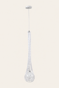 Lampadario Galena bianco con rete su fondo avorio