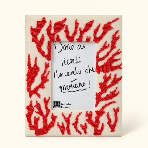 Pehoe - Porta Foto  Fantasia Corallo — fondo avorio con ombra morbida