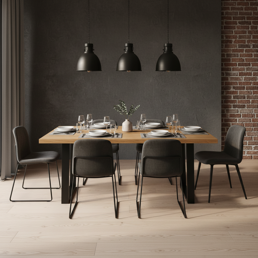 Hobart Tavolo Rovere Gambe Ferro - Lifestyle