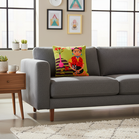 Cuscino decorativo in ambiente living moderno