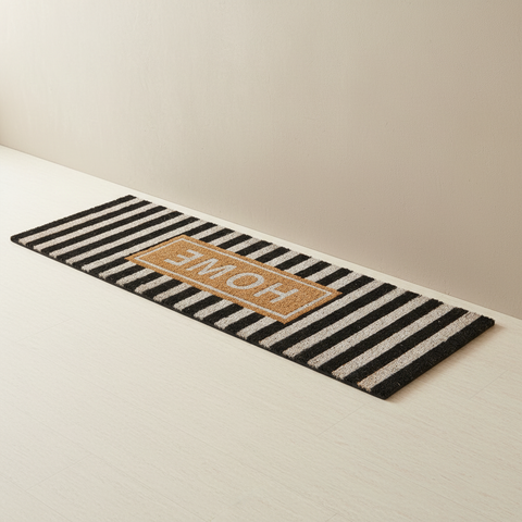 Zerbino Coco Door Mat Home e Righe su sfondo neutro
