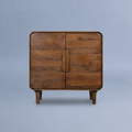 LEEDS Cabinet Acacia 2 sportelli su sfondo blu-grigio