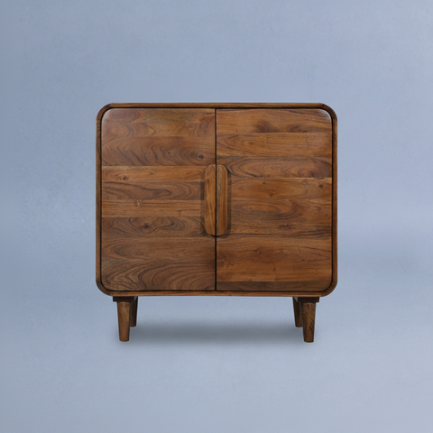 LEEDS Cabinet Acacia 2 sportelli su sfondo blu-grigio