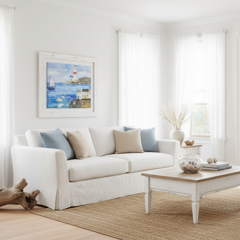 Quadro faro Gallery in soggiorno stile casa al mare