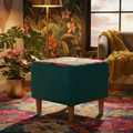 Pouf Malindi Quadrato Leopardo ambientato in interno jungle-chic