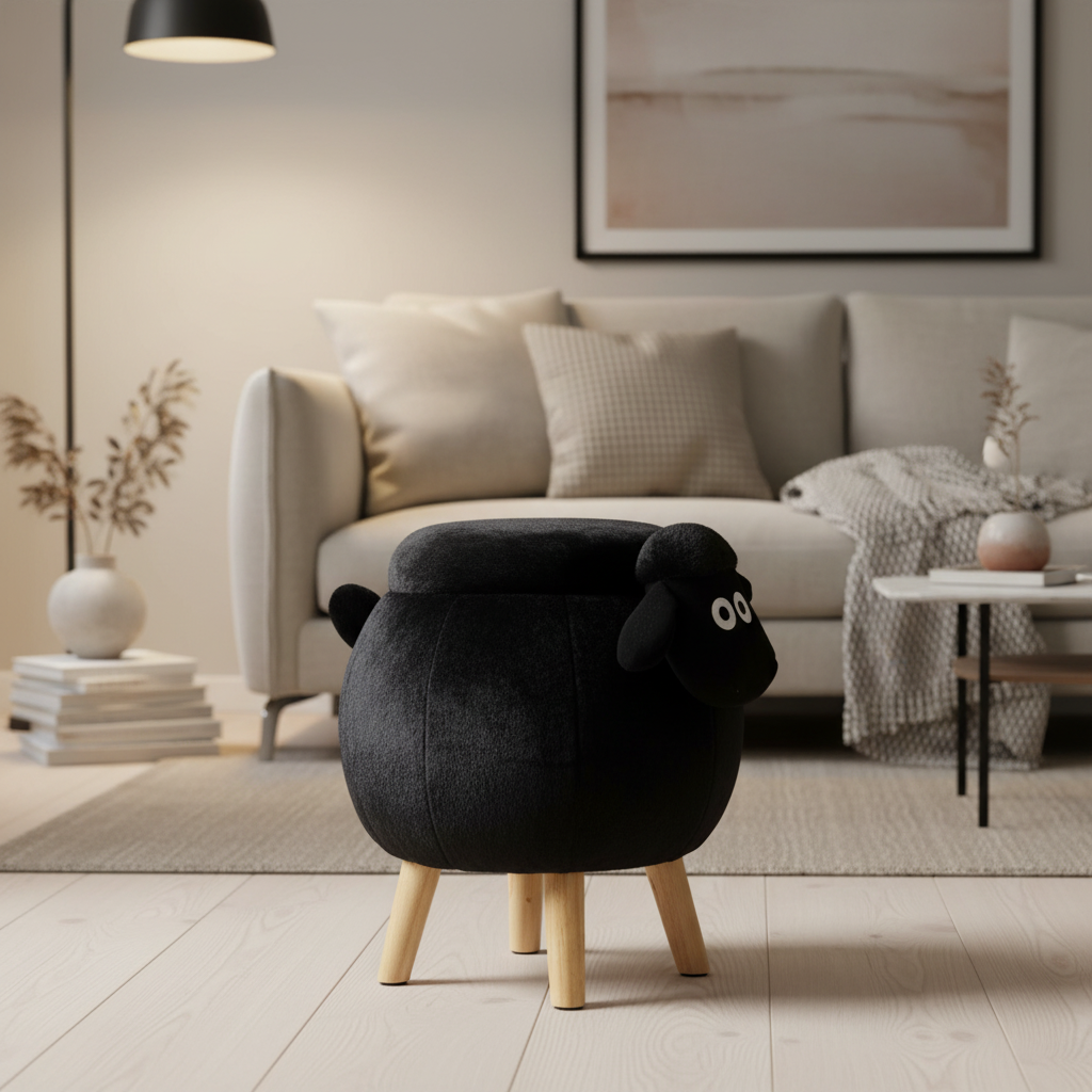 Pouf Pacora Nera - ambientato in casa