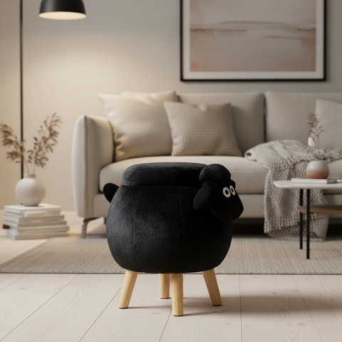 Pouf Pacora Nera - ambientato in casa