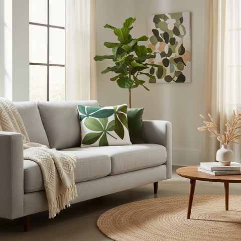 Cuscino decorativo in ambiente living moderno