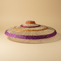 Paralume seagrass viola arancio sfondo beige con ombra