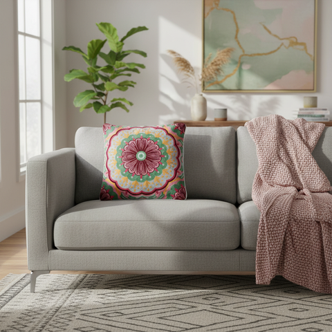 Cuscino decorativo in ambiente living moderno