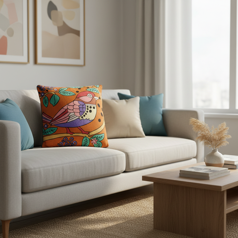 Cuscino decorativo in ambiente living moderno