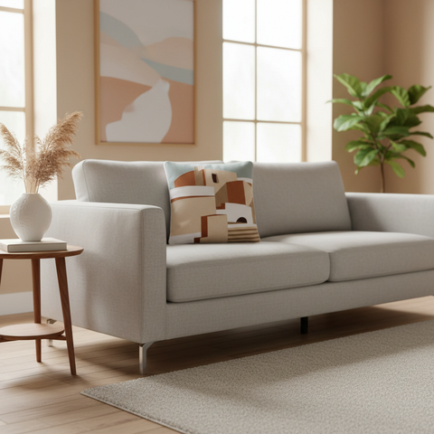 Cuscino decorativo in ambiente living moderno