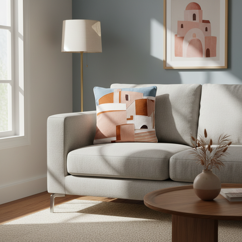 Cuscino decorativo in ambiente living moderno