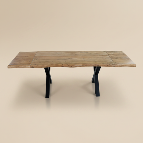 Leeds Tavolo Acacia – sfondo beige con ombra
