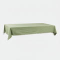 Tovaglia verde su sfondo grigio chiaro minimal
