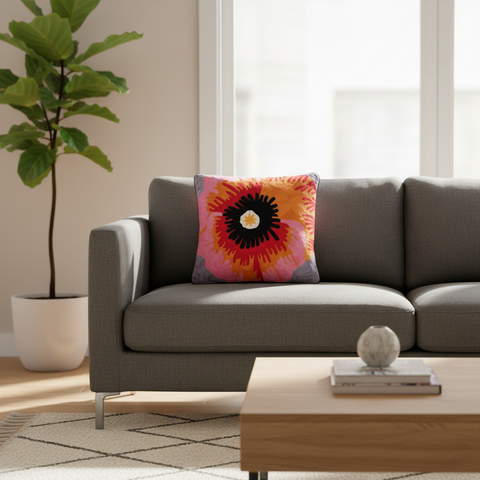 Cuscino decorativo in ambiente living moderno