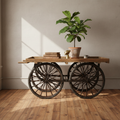 Carretto originale vintage legno e ferro ambientato in loft industriale