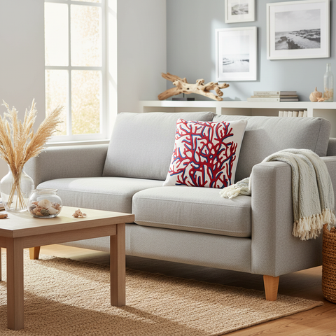 Cuscino decorativo in ambiente coastal style