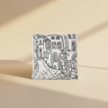 Cuscino Embroidery Paesaggio Stilizzato sfondo beige