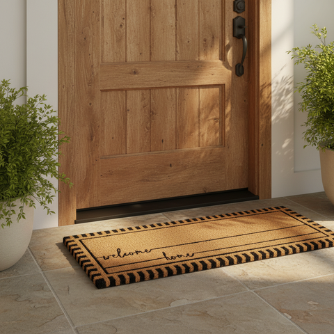 Zerbino Coco Door Mat Welcome Home all'ingresso