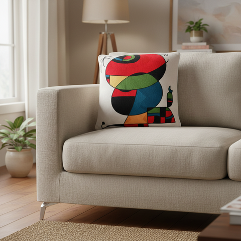Cuscino Embroidery su divano in appartamento