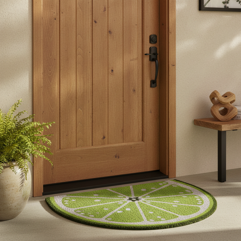 Zerbino Coco Door Mat Fetta Lime all'ingresso