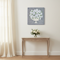Pannello decorativo floreale 3D con rose e peonie in ambientazione interior design