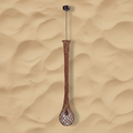 Lampadario in juta su sfondo beige sabbia neutro