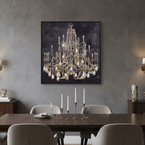 Quadro lampadario Gallery in sala da pranzo elegante